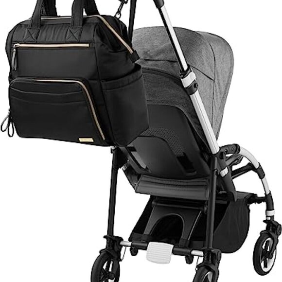 Skip Hop  Black Gold Diaper Bag  Mainframe Large Capacity Backpack - Picture 2 of 11